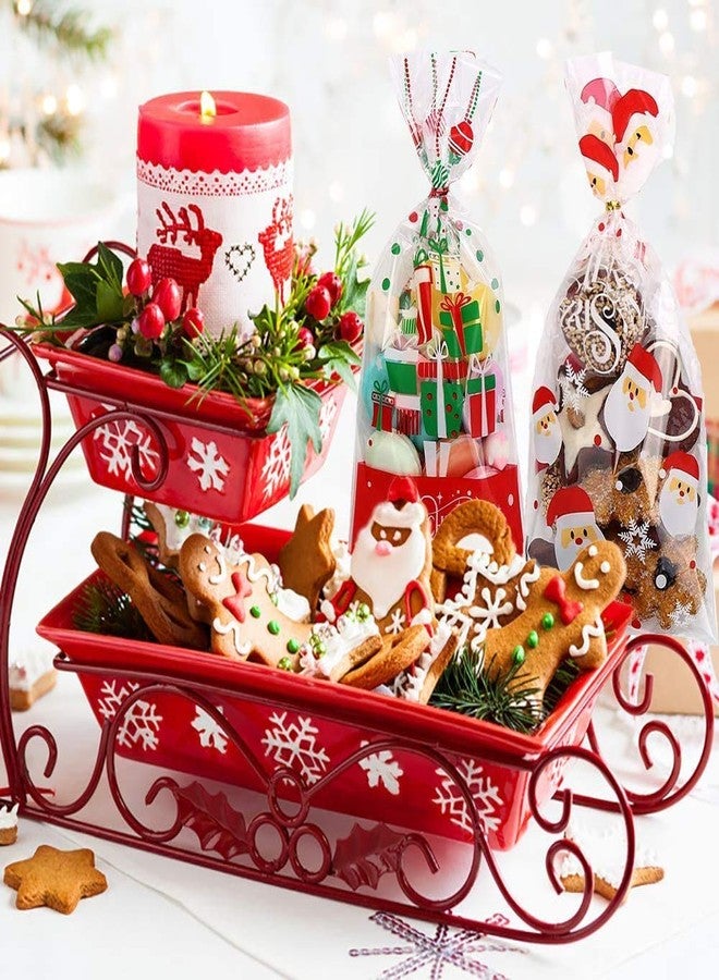 STEFORD 144PCS Christmas Cellophane Bags,Xmas Clear Candy Treat Cellophane Bag with 210PCS Twist Ties for Christmas Party Favors - Image 5